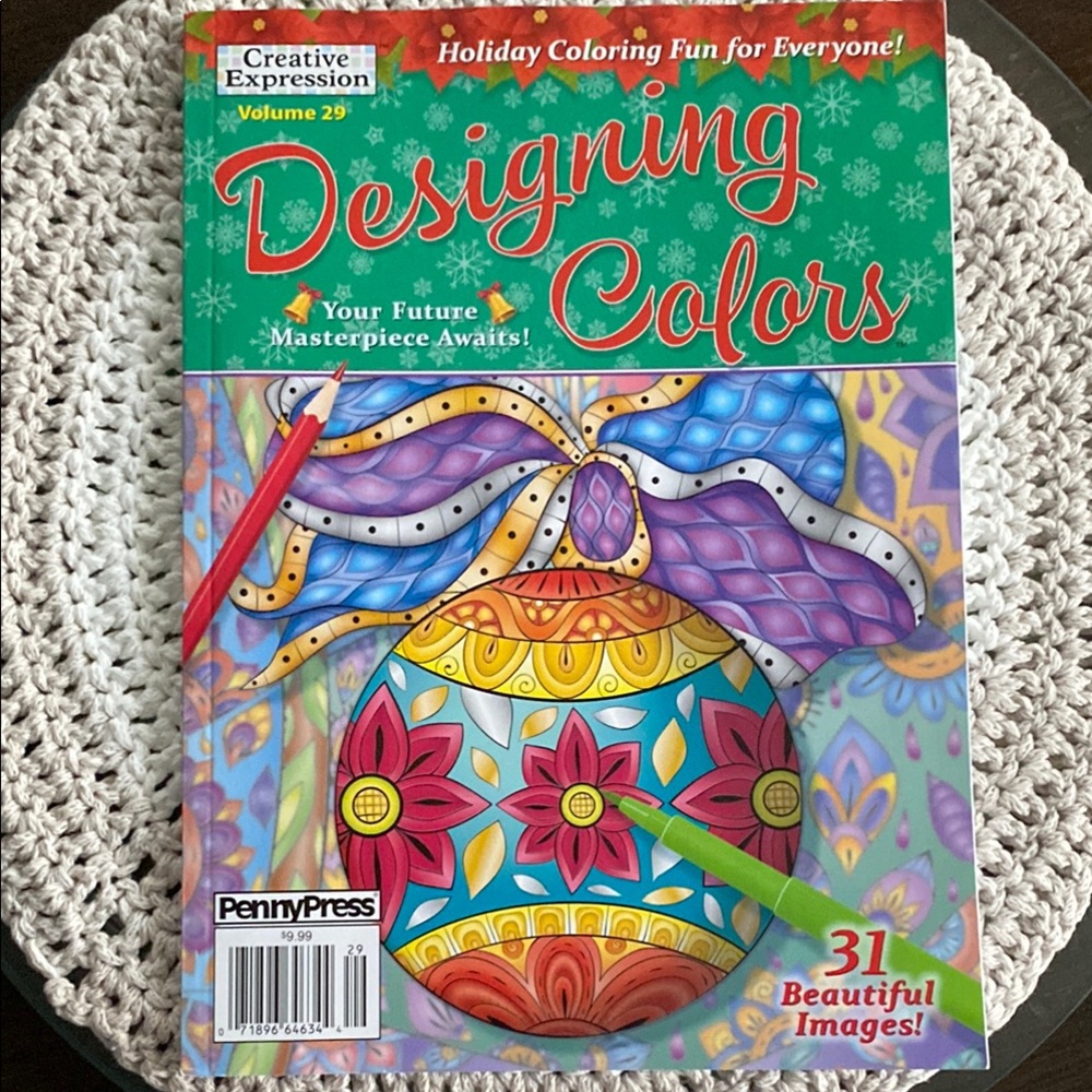 PennyPress Designing Colors Holiday Coloring Book Creative Expression